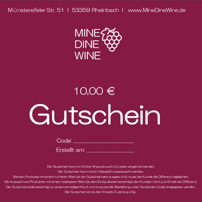 MineDineWine-Geschenkgutschein